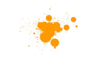 Turuncu fırça yere sıçradı. Sanatsal sıçrama.