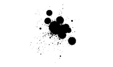 siyah mürekkep fırçası boya sıçrama grunge grafik element