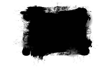 siyah mürekkep fırçası boş alan afişini boyuyor grunge grafik elementi sanatsal etiketi
