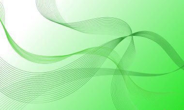 yeşil ışık çizgileri yumuşak gradyan soyut arkaplan üzerinde eğriler sallıyor