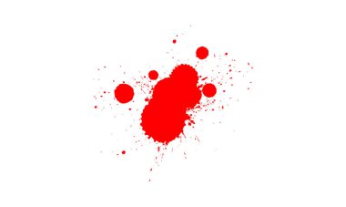 kırmızı mürekkep fırçası damla sıçrama beyaz arkaplan grunge tarzı sanatsal sıçrama