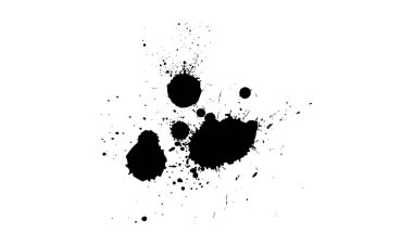 siyah mürekkep fırçası boya sıçrama grunge tarzı