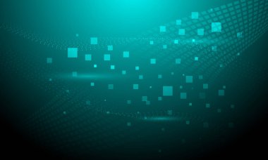 ok mavisi noktalı dalga eğrisi elektrik neon ışıklı siber uzay soyut teknoloji arka planı