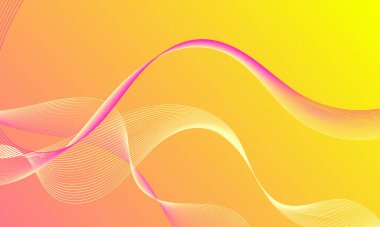 Sarı pembe çizgiler yumuşak eğimli soyut arkaplan eğrileri sallıyor
