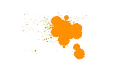 turuncu suluboya fırça boya sıçrama sanatsal grunge grafik element