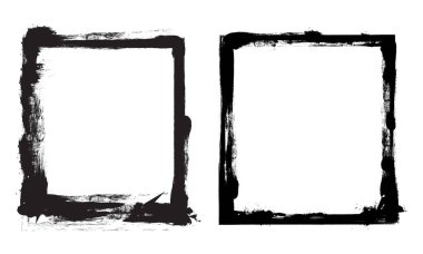 siyah mürekkep fırçası boş çerçeve çerçeve resim sanatsal boyama