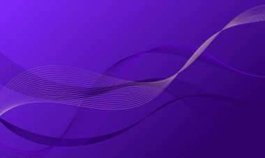 Menekşe altın iş düz çizgiler yumuşak gradyan soyut arkaplan üzerinde eğriler dalgalandırır