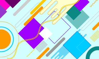 mavi turuncu geometrik şekiller komik tarz soyut arkaplan