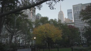 Madison Park 'tan Empire Sate Binası Sonbahar Manhattan, New York City, ABD