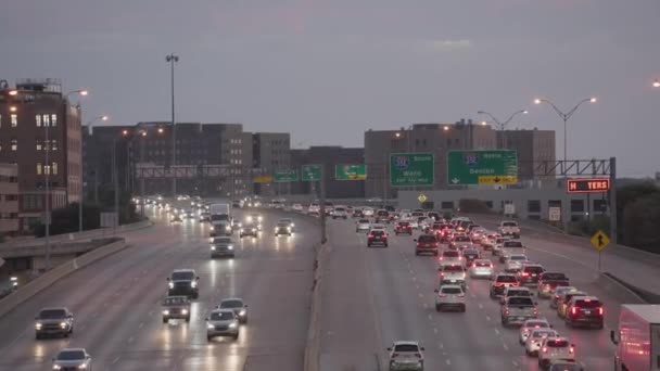 Drukke Traffic Rush Hour Cars Road Dallas Texas Verenigde Staten — Stockvideo