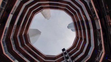 Hudson Yards Manhattan, New York City 'deki Spiral Merdiven Taşıyıcı Bal Tarlası Mimari Tarihi Eserler
