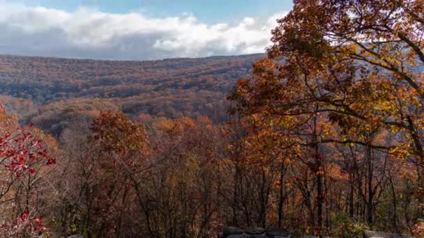 Zeitraffer Devil Den State Park Ccc Scenic Overlook Herbst Laub — Stockvideo