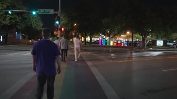 Rainbow Crosswalks Homosexuell Lgbt Community Neighborhood Oak Lawn Cedar Springs — Stockvideo
