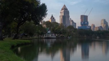 Bangkok, Thailand - Lumphini Lumpini Lumpinee Park Lake Sunrise Time Lapse