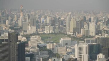 View Bangkok Thailand Cityscape Skyline From High Above Around Sunset