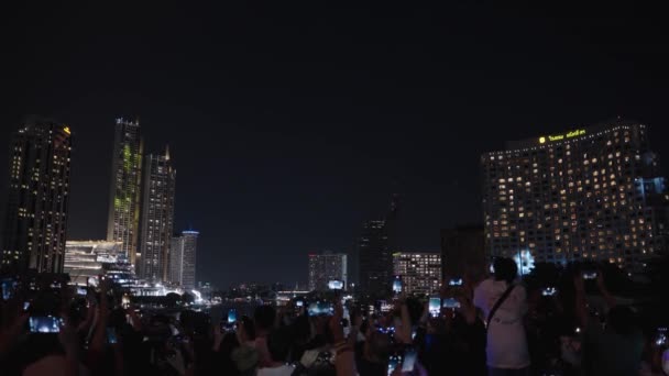New Year Eve Beautiful Fireworks Display Chao Phraya River Iconsiam — Vídeo de Stock