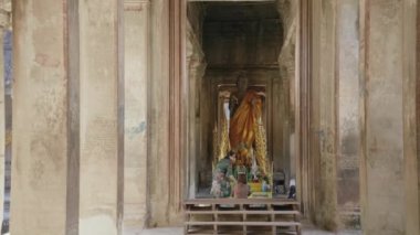 Buddha Statue Stone inside Angkot Wat Temple in Cambodia