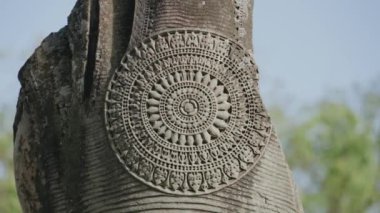 Naga Serpent Seven Heads Snake God Sculpture at Angkot Wat Siem Reap Cambodia