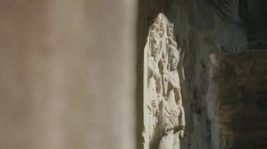 Angkot Wat Siem Reap Cambodia - Close Up Detail Relief Wall and Scupture in Temple Complex