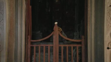 Buddha Statue Stone inside Angkot Wat Temple in Cambodia