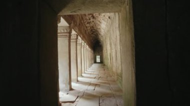 Hallway in Angkor Wat Siem Reap Cambodia Shadow and Light