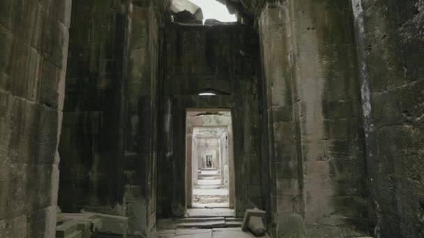 Preah Khan Temple Complex Angkor Archaeological Park Ancient Khmer Empire — Stockvideo