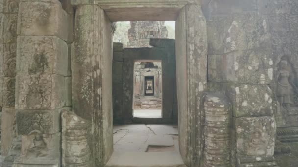 Khmer Temple Som Ruins 12Th Century Buddhist Temple Intricate Carvings — стокове відео