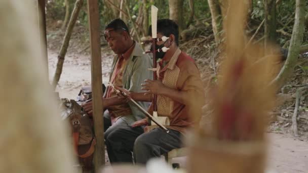 Cambodian Men Playing Khmer Traditional Music Cultural Traditions Siem Reap — Stockvideo
