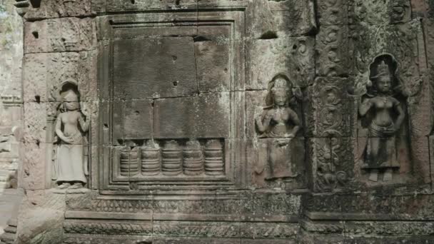 Khmer Temple Som Ruins 12Th Century Buddhist Temple Intricate Carvings — стокове відео