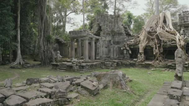 Preah Khan Temple Complex Angkor Archaeological Park Ancient Khmer Empire — Wideo stockowe