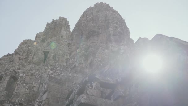 Bayon Decorated Khmer Empire Temple Buddhism Angkor Siem Reap Cambodia — Stockvideo
