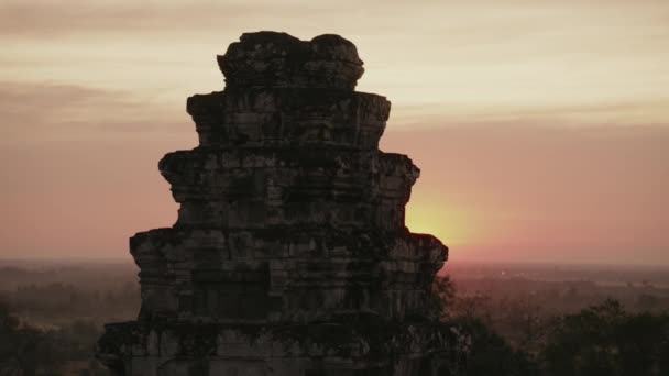 Sunset Phnom Bakheng Angkor Temple Siem Reap Cambodia — Stockvideo