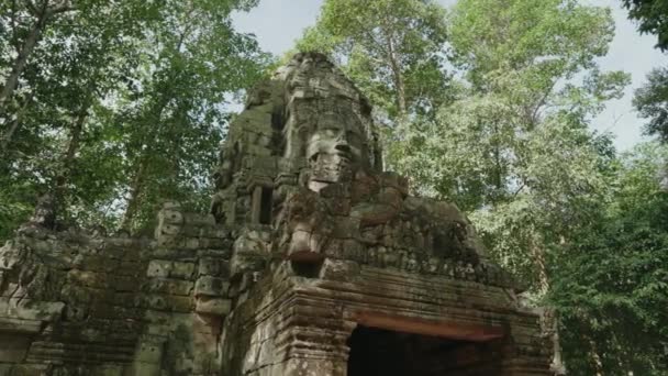 Khmer Temple Som Ruins 12Th Century Buddhist Temple Intricate Carvings — Wideo stockowe
