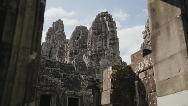 Bayon Decorated Khmer Empire Temple Buddhism Angkor Siem Reap Cambodia — Vídeo de Stock