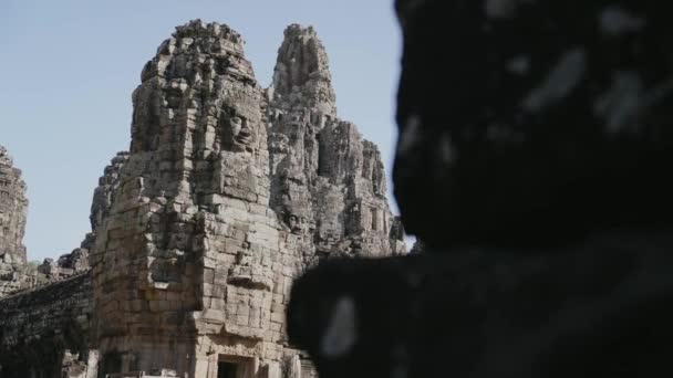 Bayon Decorated Khmer Empire Temple Buddhism Angkor Siem Reap Cambodia — Stock video