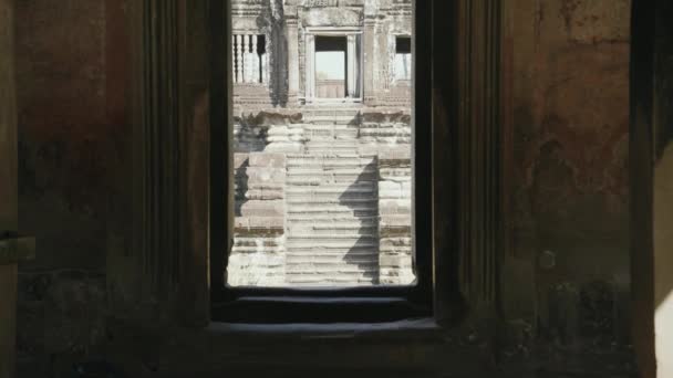 Hallway Angkor Wat Siem Reap Cambodia Shadow Light — Stock video