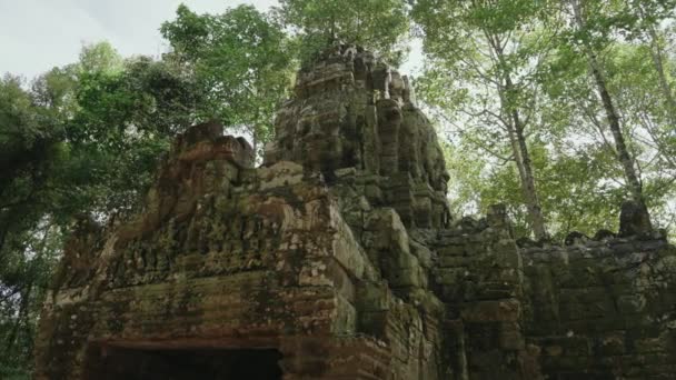 Khmer Temple Som Ruins 12Th Century Buddhist Temple Intricate Carvings — Stock Video
