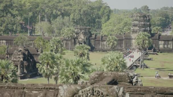 Angkor Wat Siem Reap Cambodia Exterior Highest Temple View Point — Stock Video