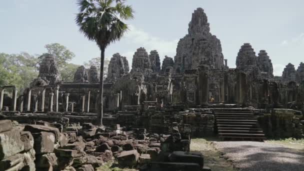 Bayon Decorated Khmer Empire Temple Buddhism Angkor Siem Reap Cambodia — 비디오