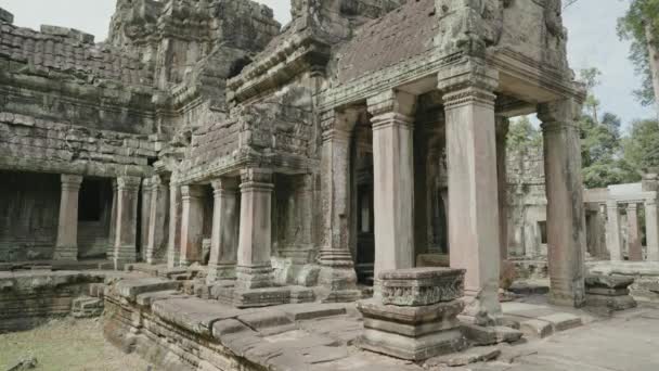 Preah Khan Temple Complex Angkor Archaeological Park Ancient Khmer Empire — Stockvideo