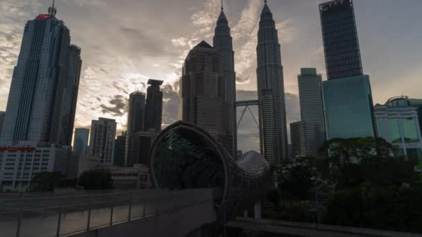 Time Lapse Pintasan Saloma Link Ponte Pedonale Kuala Lumpur Malesia — Video Stock