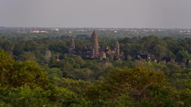 Time Lapse Angkor Wat Seen Phnom Bakheng Sunset — 비디오