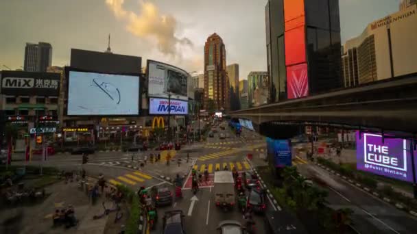 Kuala Lumpur Malaysia Time Lapse Bukit Bintang Crossing Pehighan Scramble — 비디오