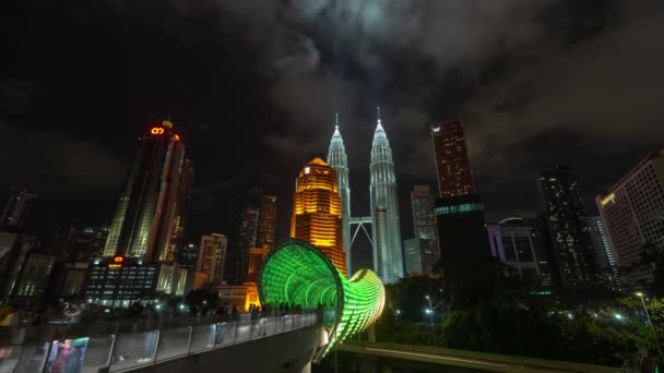 Time Lapse Pintasan Saloma Link Pedestrian Bridge Kuala Lumpur Malaysia — 비디오