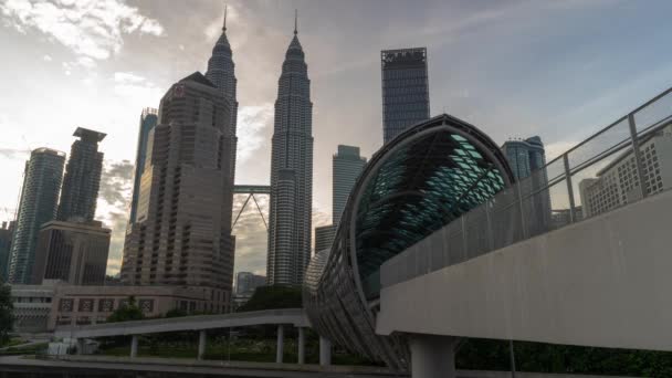 Time Lapse Pintasan Saloma Link Pedestrian Bridge Kuala Lumpur Malaysia — 비디오