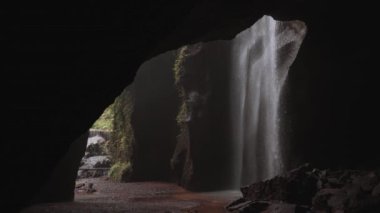 The Goa Raja Waterfall Big Water fall inside of a Cave in East Bali