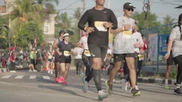 Bali Indonesia August 2023 Thousands Runners Participate Bali Marathon Run — Stock Video