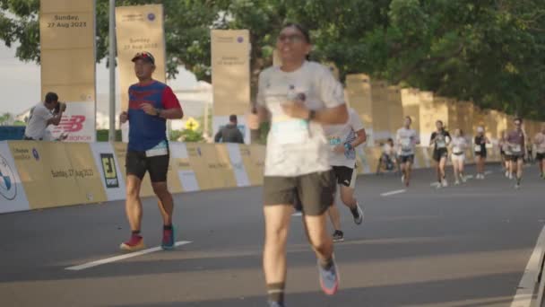 Bali Endonezya Ağustos 2023 Gianyar Binlerce Koşucu Bali Maratonu Koşusuna — Stok video