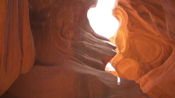 Antelope Canyon Background Impressive Rock Formations Page Arizona Creating Labyrinth — Stock Video