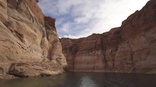 Passeio Barco Cênico Lake Powell Antelope Canyon Através Vias Navegáveis — Vídeo de Stock